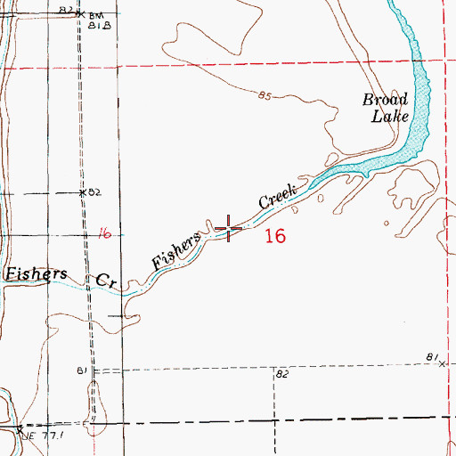 Topographic Map of Fishers Creek, LA