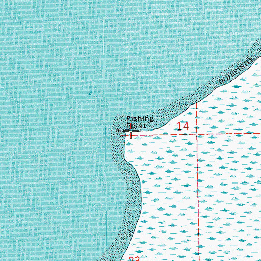 Topographic Map of Fishing Point, LA