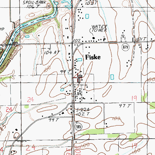 Topographic Map of Fiske Union School (historical), LA