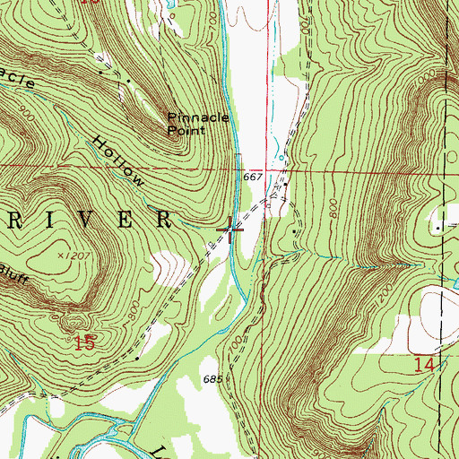 Topographic Map of Pinnacle Hollow, AR