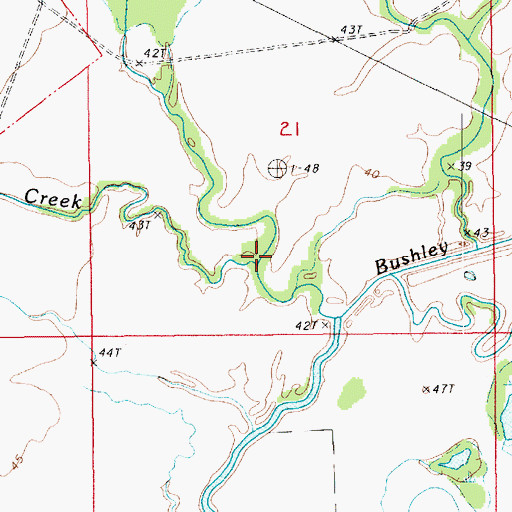 Topographic Map of Flat Creek, LA
