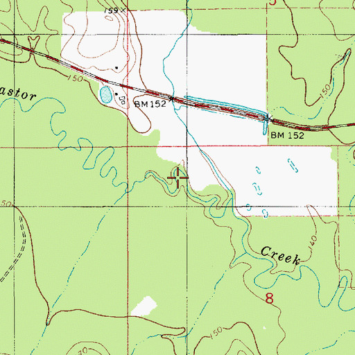 Topographic Map of Flat Creek, LA