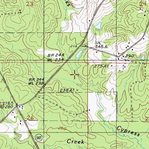 Topographic Map of Flat Cypress Creek, LA