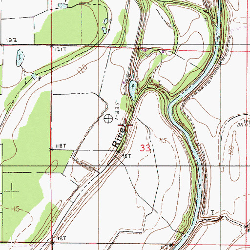 Topographic Map of Flat River, LA