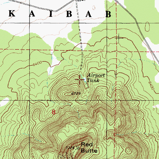 Topographic Map of Airport Tank, AZ
