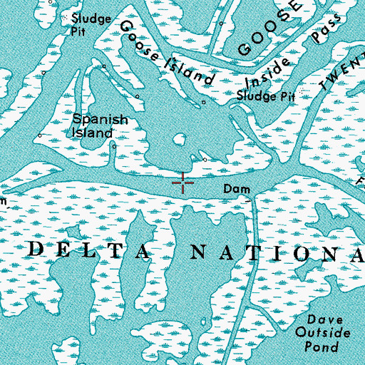 Topographic Map of Flatboat Pass, LA