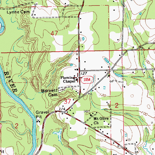 Topographic Map of Fleming Chapel, LA
