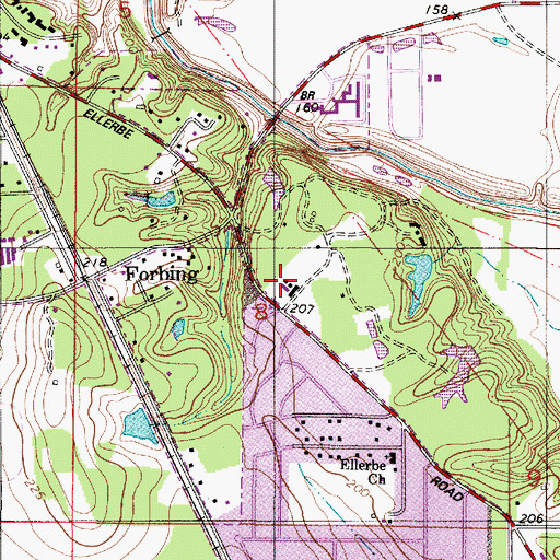 Topographic Map of Forbing Church, LA