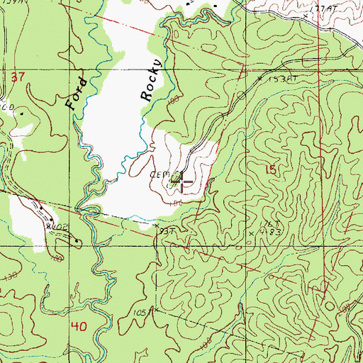 Topographic Map of Ford Cemetery, LA