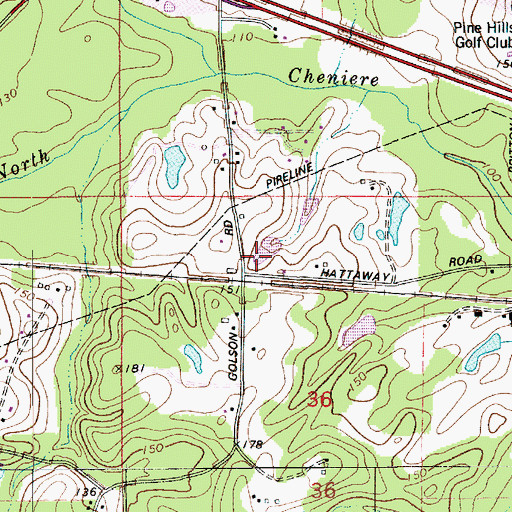 Topographic Map of Forksville, LA