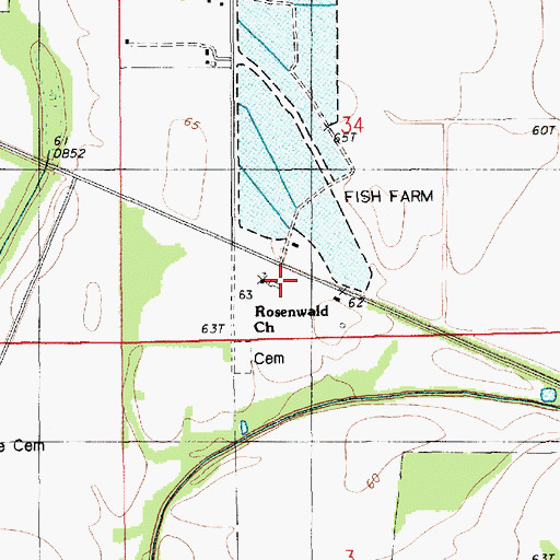 Topographic Map of Fort Necessity School, LA