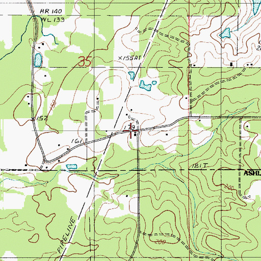 Topographic Map of Foster Arbor Church, LA