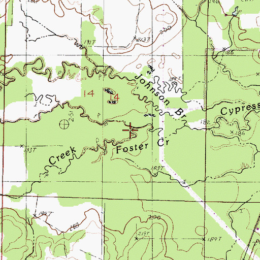 Topographic Map of Foster Creek, LA