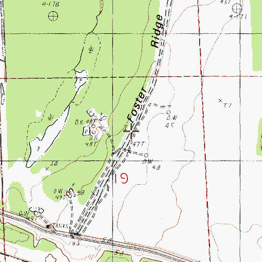 Topographic Map of Foster Ridge, LA