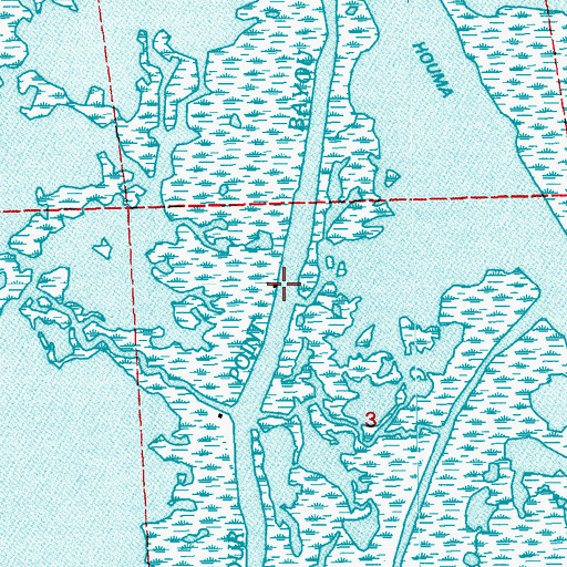 Topographic Map of Four Point Bayou, LA