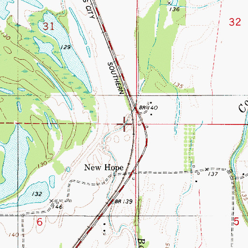 Topographic Map of Fourmile Bayou, LA