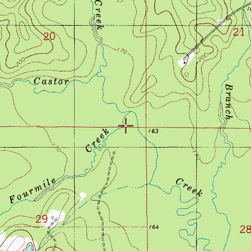 Topographic Map of Fourmile Creek, LA