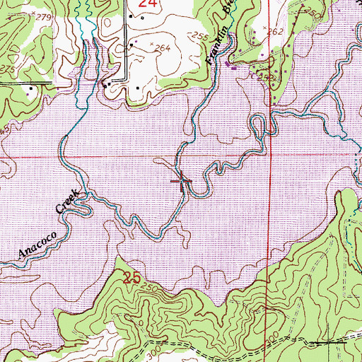 Topographic Map of Franklin Branch, LA