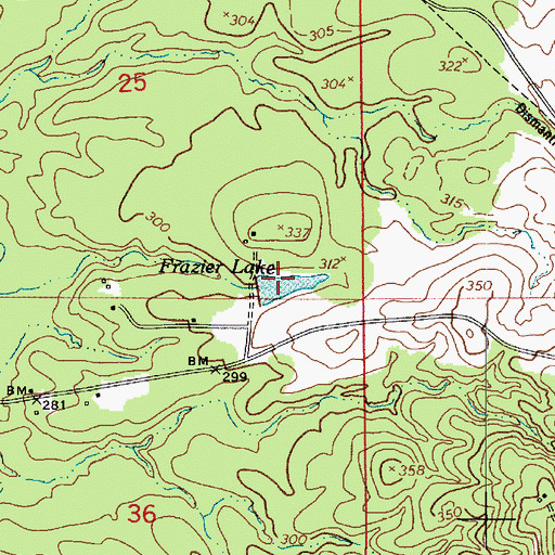 Topographic Map of Frazier Lake, LA