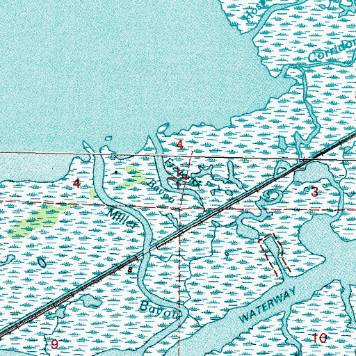 Topographic Map of Frederick Bayou, LA
