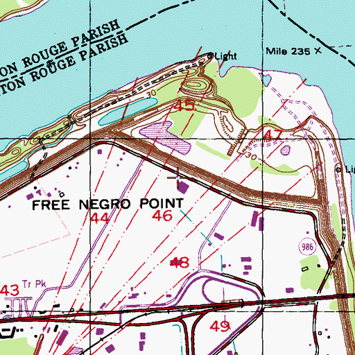 Topographic Map of Free Negro Point, LA