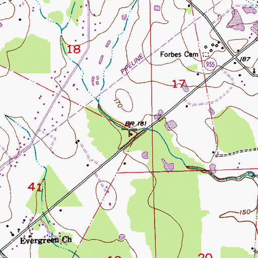 Topographic Map of Freeman Church, LA