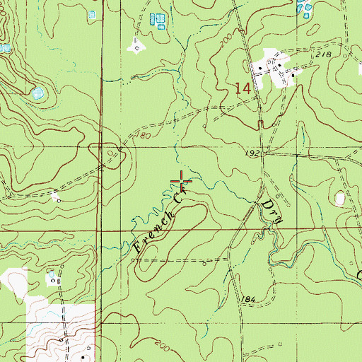 Topographic Map of French Creek, LA