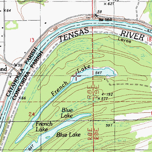 Topographic Map of French Lake, LA