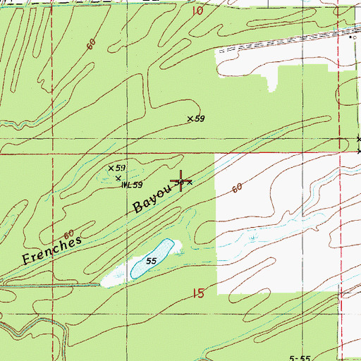 Topographic Map of Frenches Bayou, LA