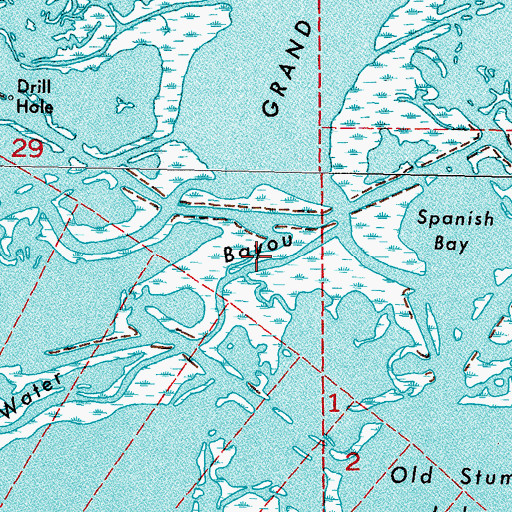 Topographic Map of Fresh Water Bayou, LA