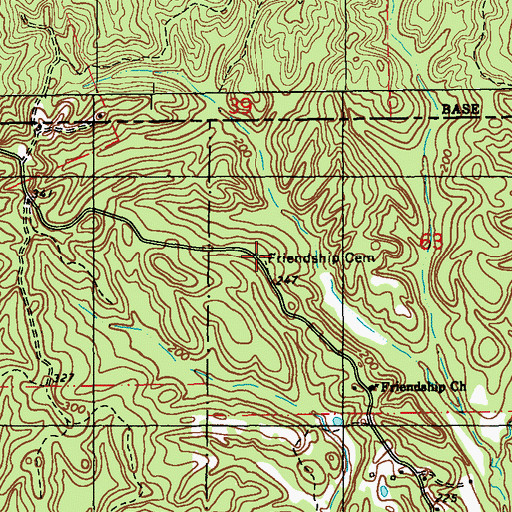 Topographic Map of Friendship Cemetery, LA