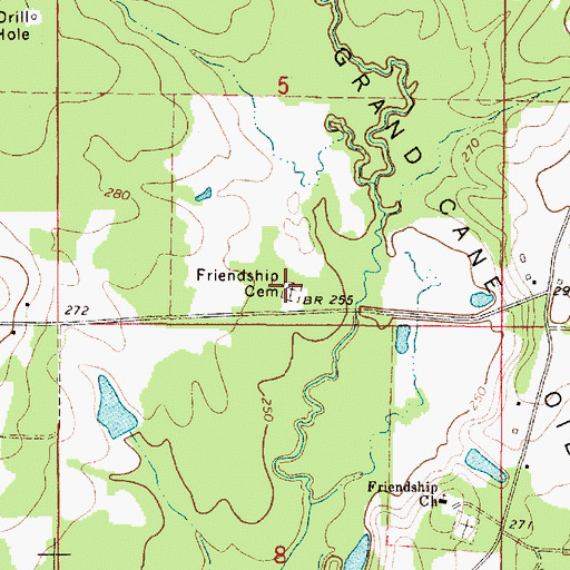 Topographic Map of Friendship Cemetery, LA