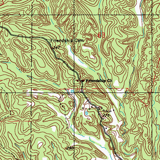 Topographic Map of Friendship Church, LA