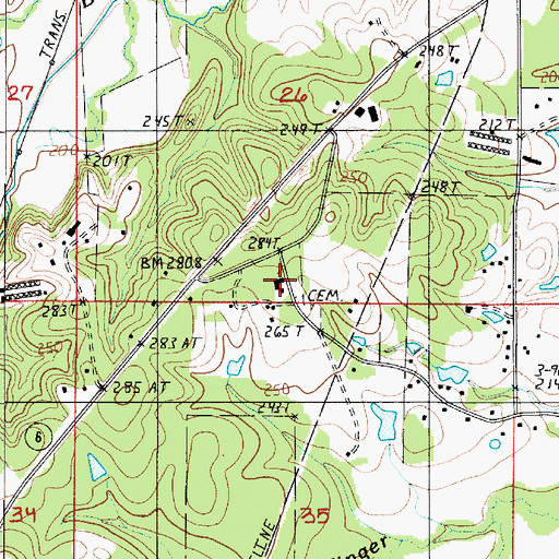 Topographic Map of Friendship Church, LA