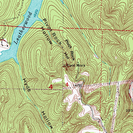 Topographic Map of Pivot Rock, AR