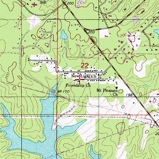 Topographic Map of Friendship Church, LA