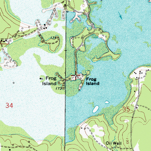 Topographic Map of Frog Island, LA