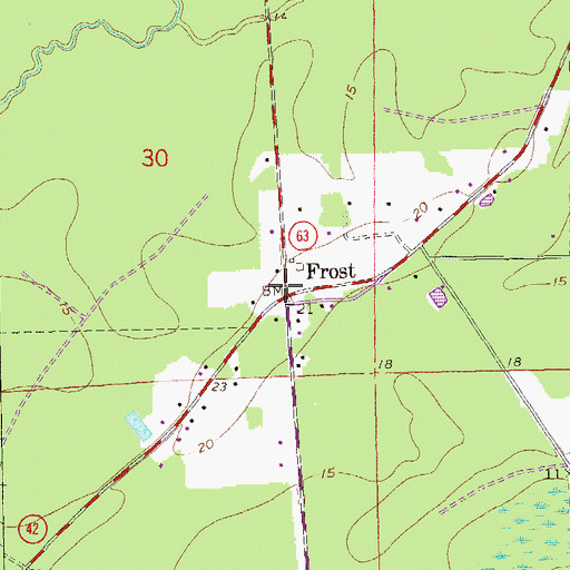 Topographic Map of Frost, LA