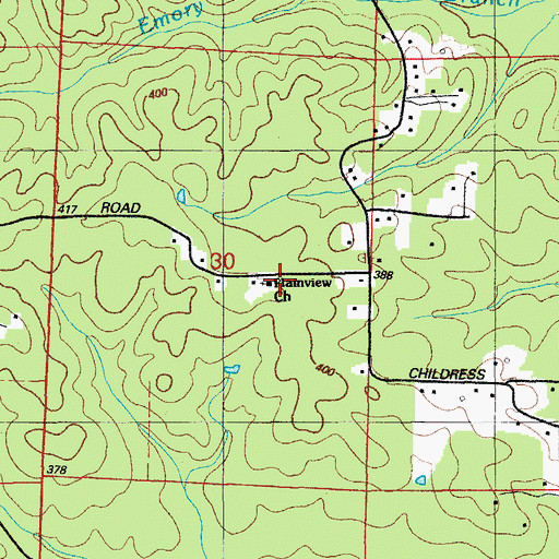 Topographic Map of Plainview Church, AR