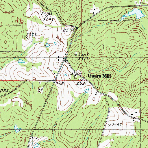 Topographic Map of Gaars Mill School, LA