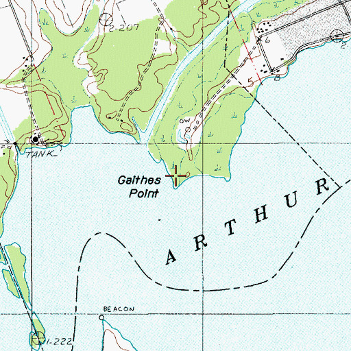 Topographic Map of Gaithes Point, LA