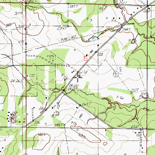 Topographic Map of Galilee Church, LA