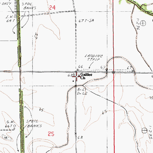 Topographic Map of Galilee Church, LA