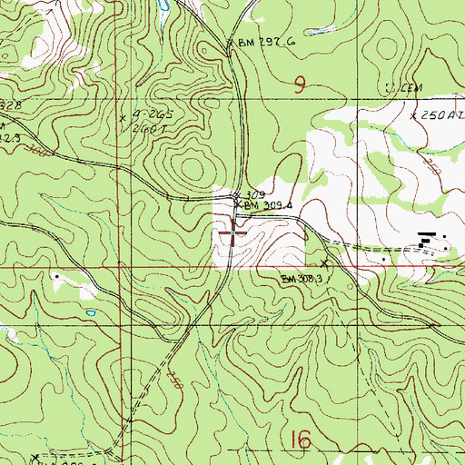 Topographic Map of Galilee School, LA