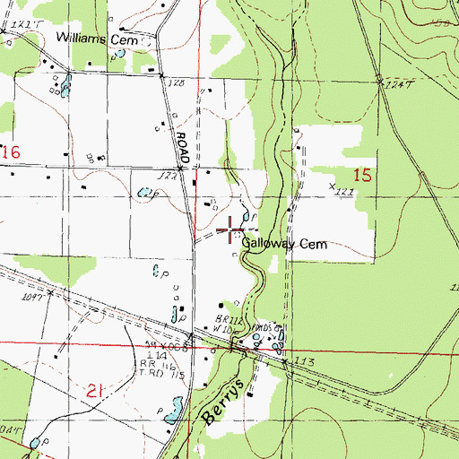 Topographic Map of Galloway Cemetery, LA