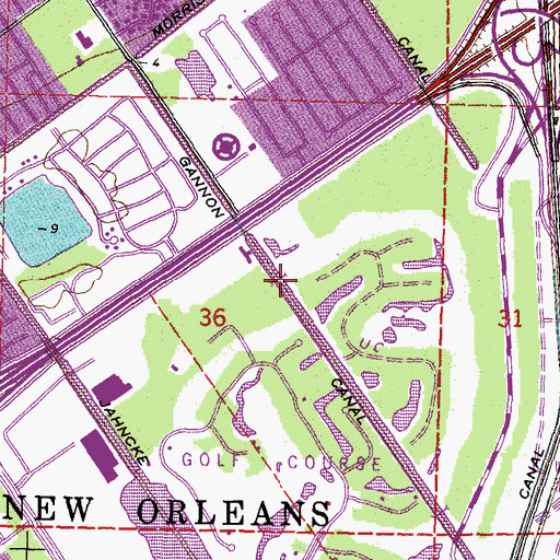 Topographic Map of Gannon Canal, LA