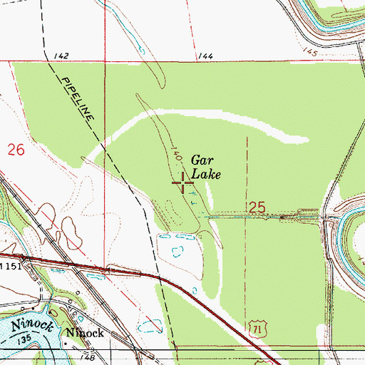 Topographic Map of Gar Lake, LA