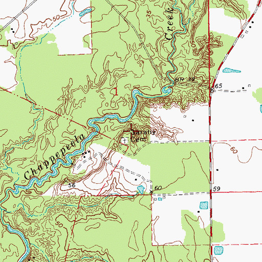 Topographic Map of Garahy Cemetery, LA