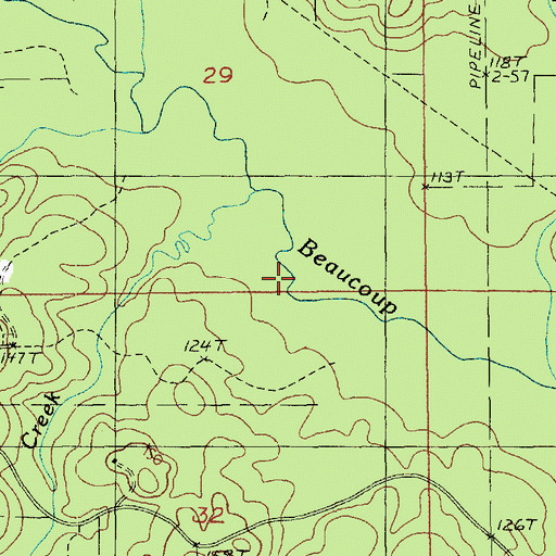 Topographic Map of Garden Creek, LA