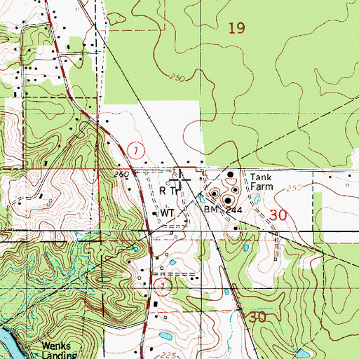 Topographic Map of Gas Spur, LA